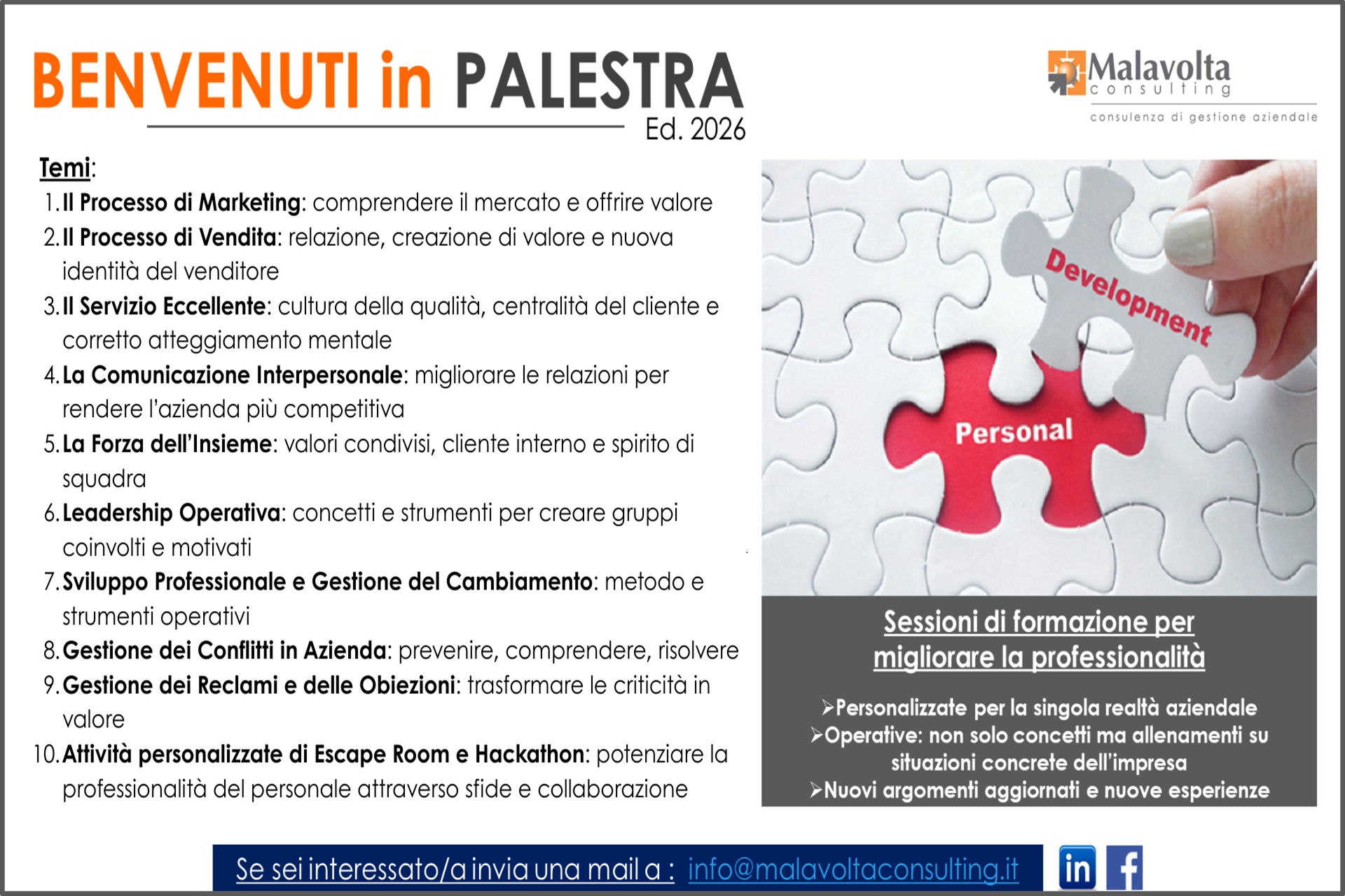 Benvenuti in Palestra: la formazione per sviluppare la professionalità